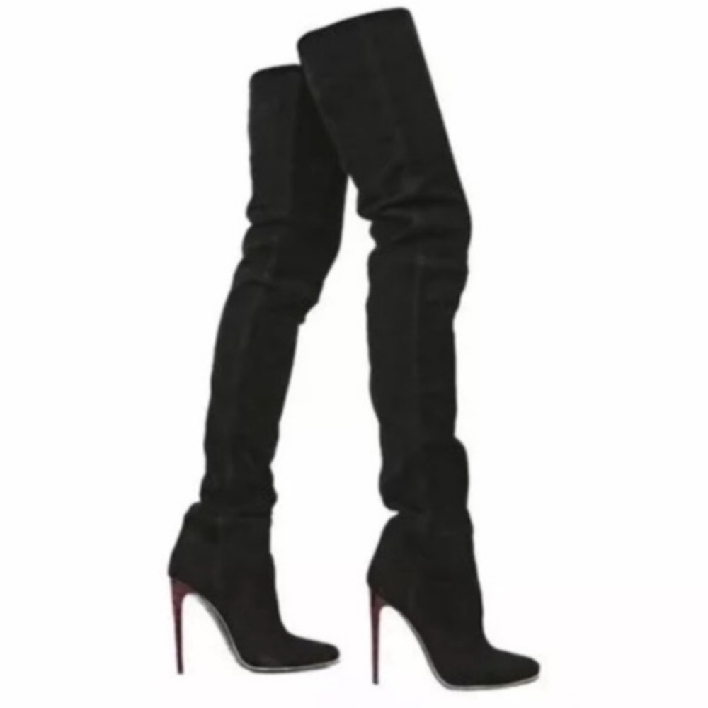 Balmain/H&M Thigh-high suede boorts